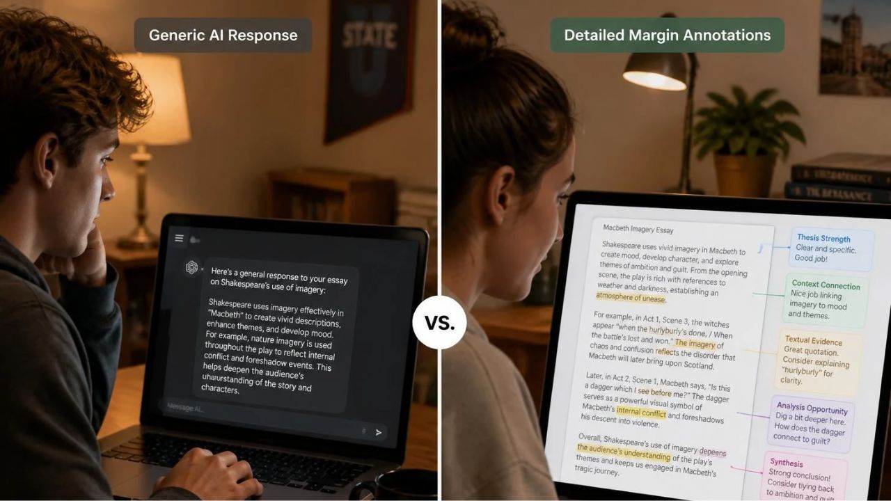 AI vs Human Essay Feedback: Why Tutor Annotations Beat Generic AI Replies
