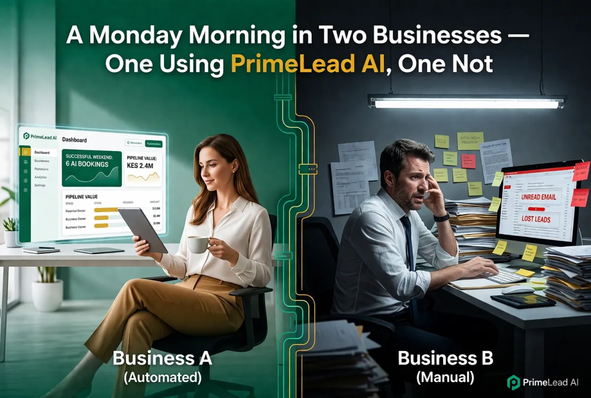 A Monday Morning in Two Businesses — One Using PrimeLead AI, One NotBlog Post