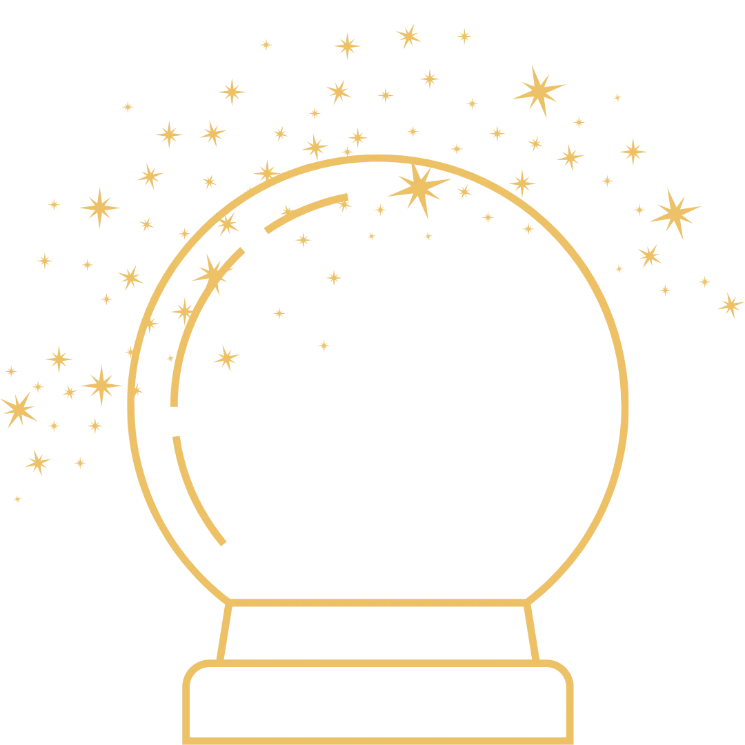 crystal ball with sparkcles
