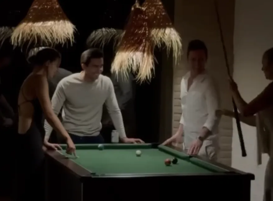 a large display of blue lights in a dark room