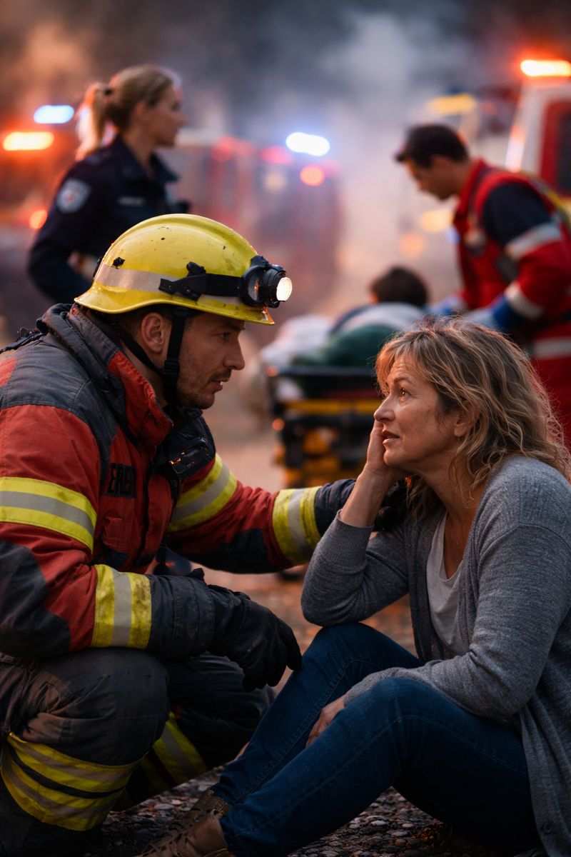 Firefighters are actively working on the scene.