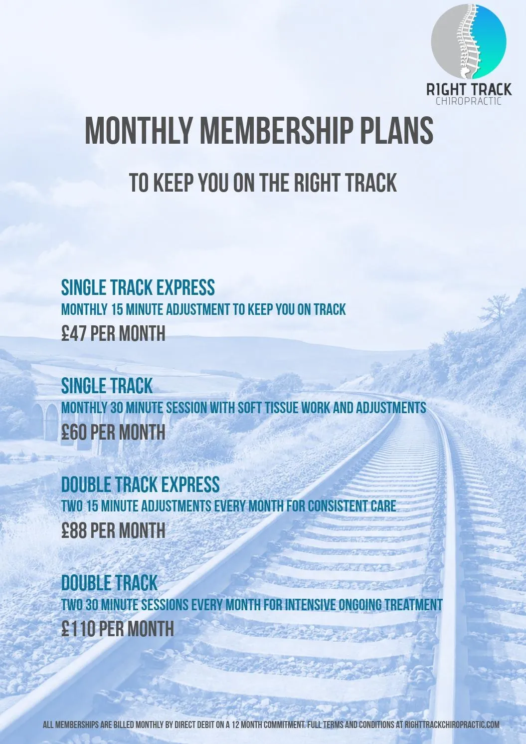 A list of membership plan options