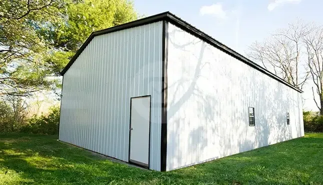 Custom steel warehouse built by Burlington Metal Building in Burlington