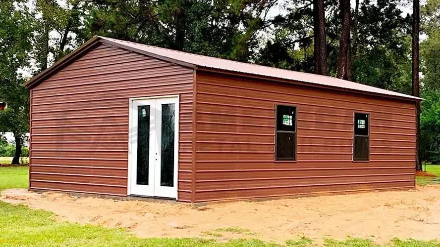 Modern agricultural metal barn by Burlington Metal Building