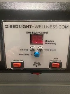 red light wellness doctors pro edition control panel on