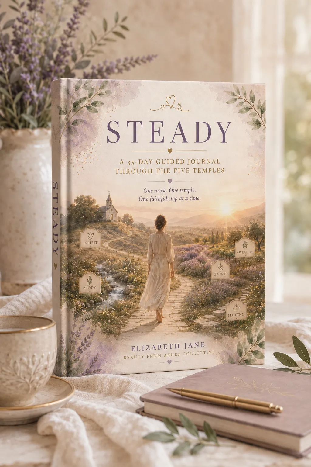 Steady, Inch by Inch, a 35-day guided journal through the Five Temples by Elizabeth Jane