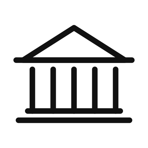 Line icon of a medical clinic or hospital building featuring a healthcare cross symbol