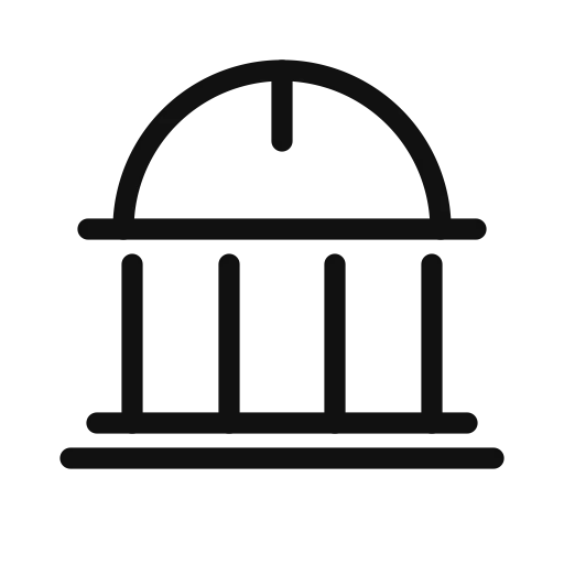 Line icon of a medical clinic or hospital building featuring a healthcare cross symbol