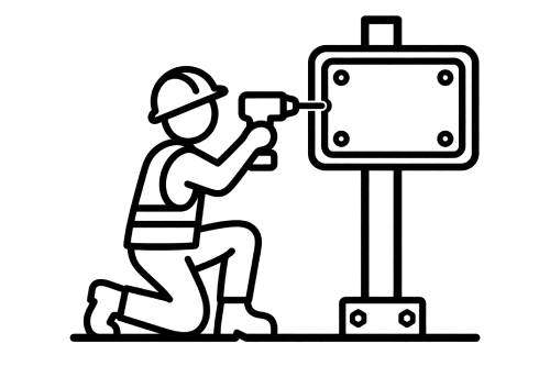 sign installation outline icon