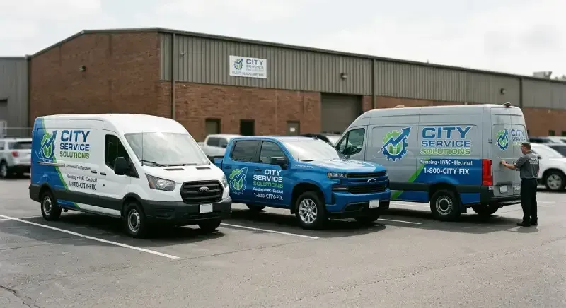Branded fleet wrap on company vehicles in Fort Worth, Texas