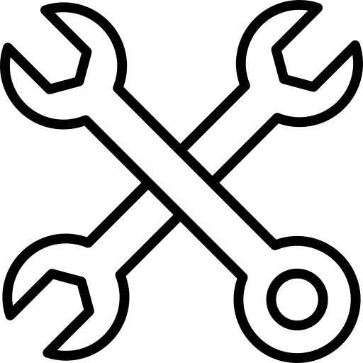 crossed wrench screwdriver icon outline