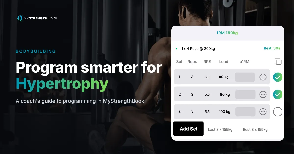 Program hypertrophy and bodybuilding in MyStrengthBook