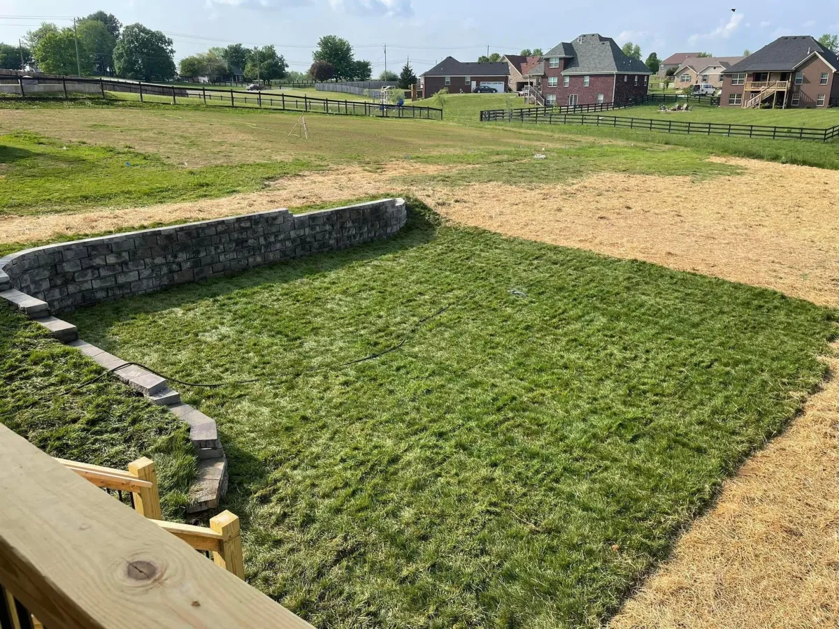 Out door landscaping project by Black Rock Contracting in Louisville