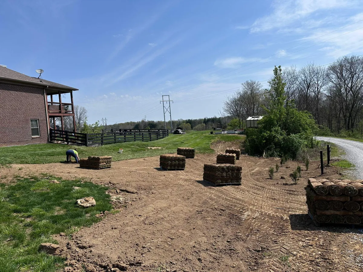 Sod and seeding work done by Black Rock Contracting in Louisville