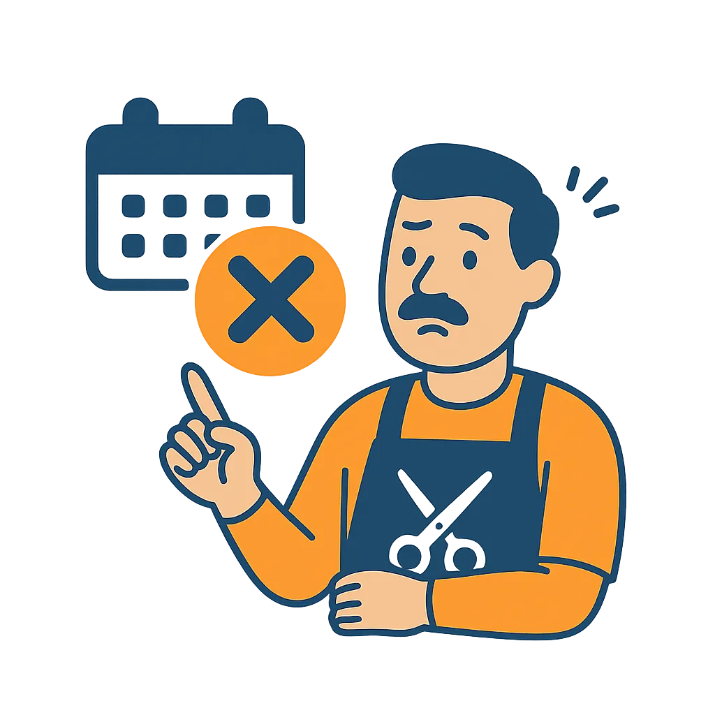 A spa receptionist, early 30s, sits at a tidy desk confirming appointments on a desktop computer. A digital reminder overlay appears on the screen. The workspace is organized, with soft blue and white tones, conveying reliability and a stress-free scheduling process.