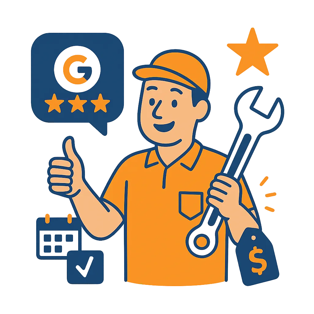 Satisfied client leaving a review on a smartphone, pool in background, notification for upsell offer, 3:2 aspect ratio