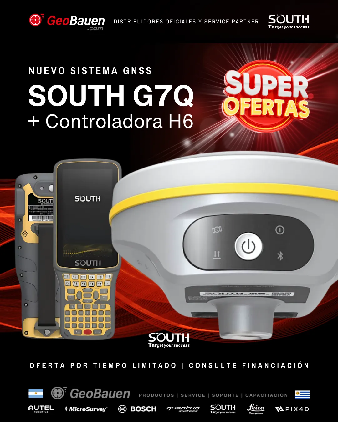 GNSS RTK South G7Q + Controladora H6