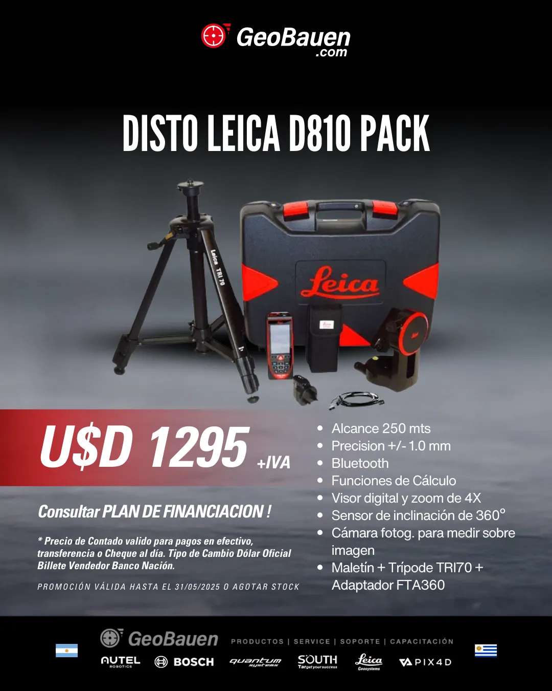 DISTO LEICA D810 - 250 MTS + CAMARA + TOUTH