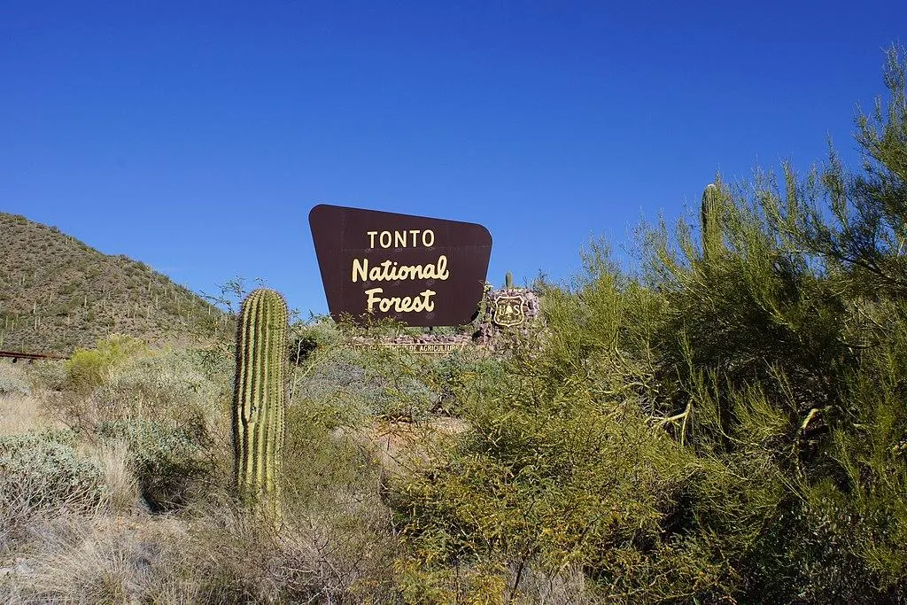 Tonto National Forest Sign by Chris English, CC BY-SA 3.0 <https://creativecommons.org/licenses/by-sa/3.0>, via Wikimedia Commons