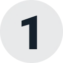 A black circle 1 with a white background