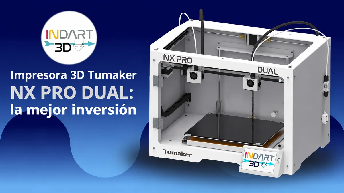 Impresora 3D TUMAKER NX Pro DUAL con doble cabezal independiente para fabricación aditiva industrial.