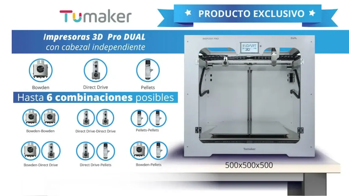 TUMAKER Printers with Two Independent Print Heads Are Here. Up to 6 Possible Combinations