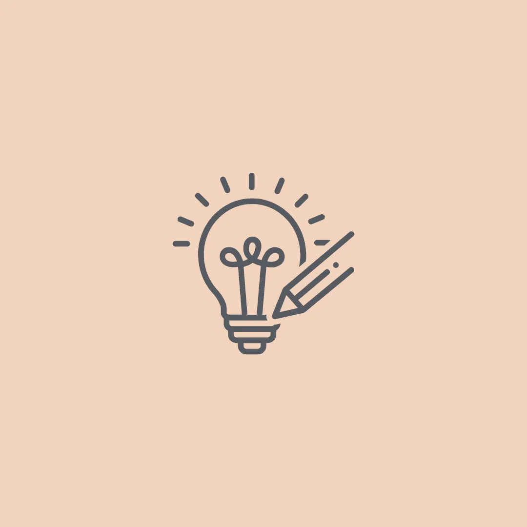 Logo design and branding icon with creative lightbulb and pencil for custom logo creation, brand identity design, scalable vector logo formats for print and digital, professional graphic design and business branding