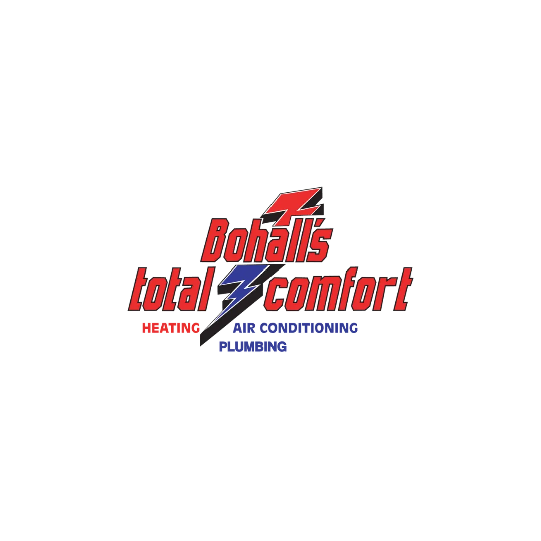 Bohall's Total Comfort logo with text "Bohall's total comfort heating, air conditioning, plumbing"
