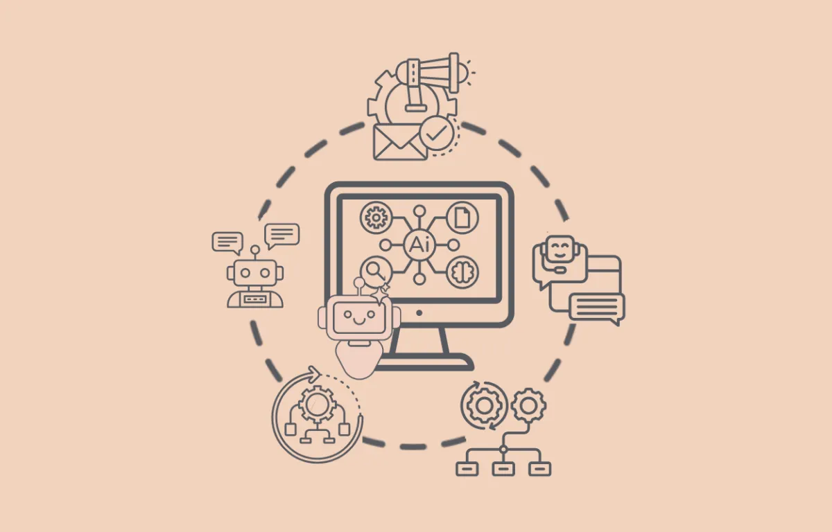 Graphic design services illustration with computer design interface and workflow icons for creative ideas, logo design, business cards, flyers, brochures, postcards, tickets and print marketing collateral for branding, visual identity, lead generation and professional marketing materials