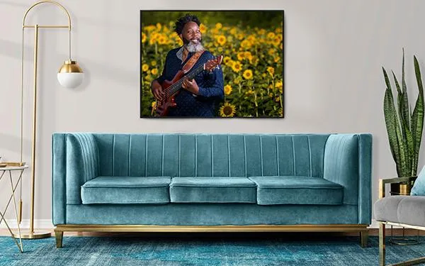 Playing to the sun wall portrait