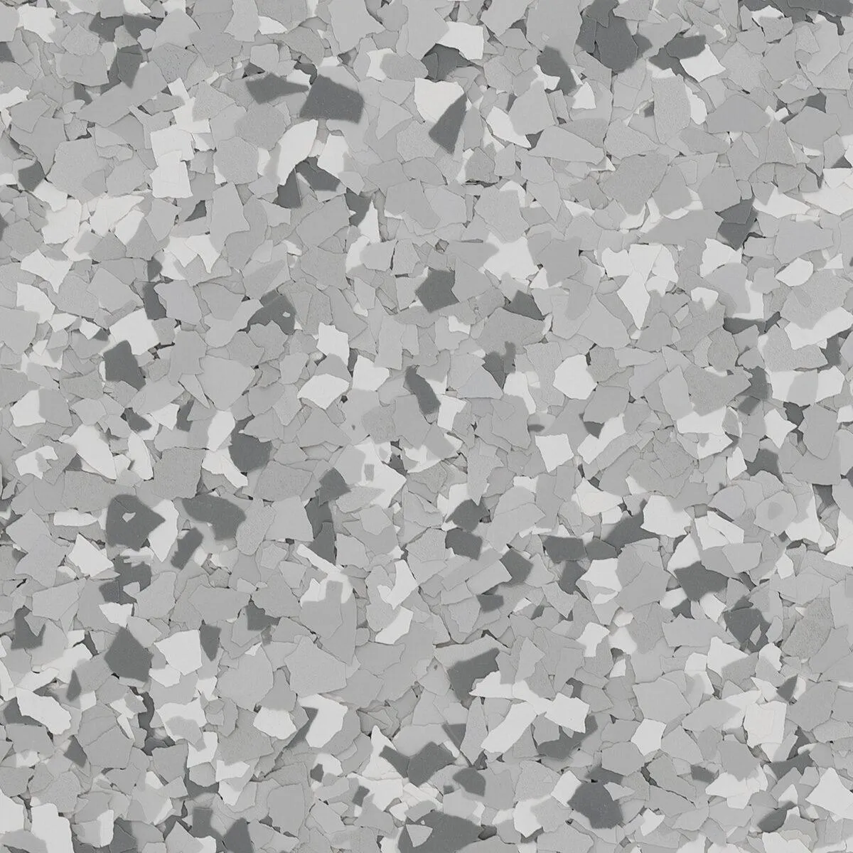 Stargazer flake blend with soft gray and white tones, creating a calm, celestial-inspired garage floor look