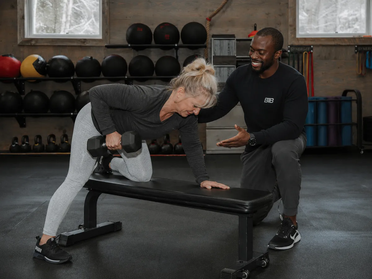 Myles coaching a row
