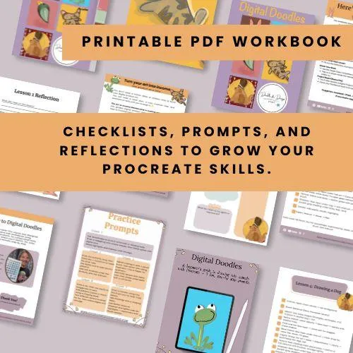 procreate for beginners pdf with prompts and quik refrence sheets course workbook