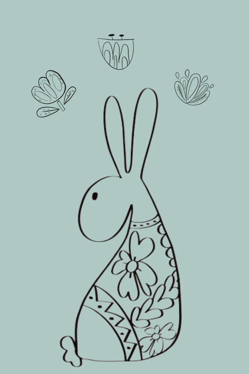 cute bunny advertising digital drawing without the overwhelm
