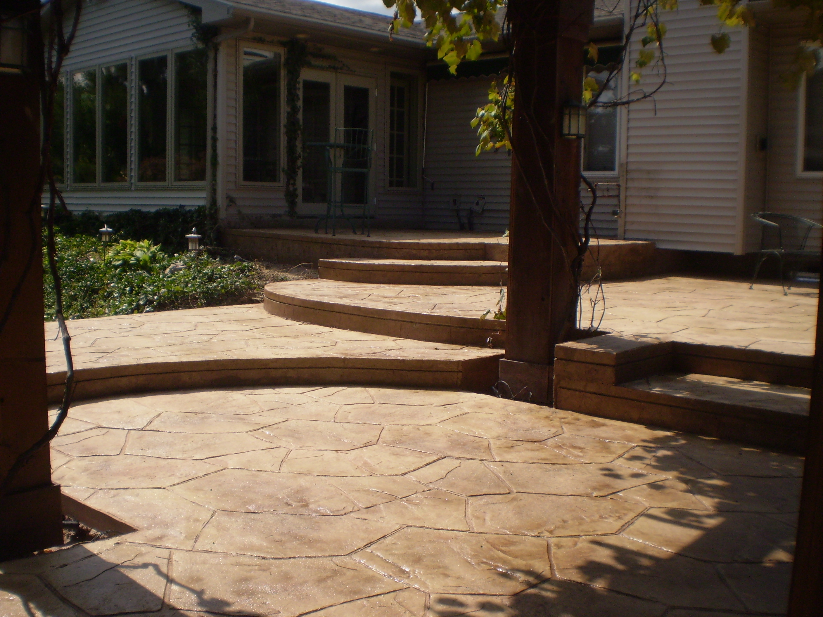 Stamped concrete patio