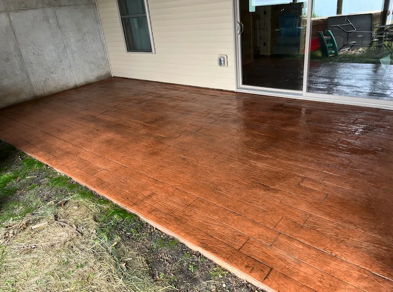 Decorative concrete patio