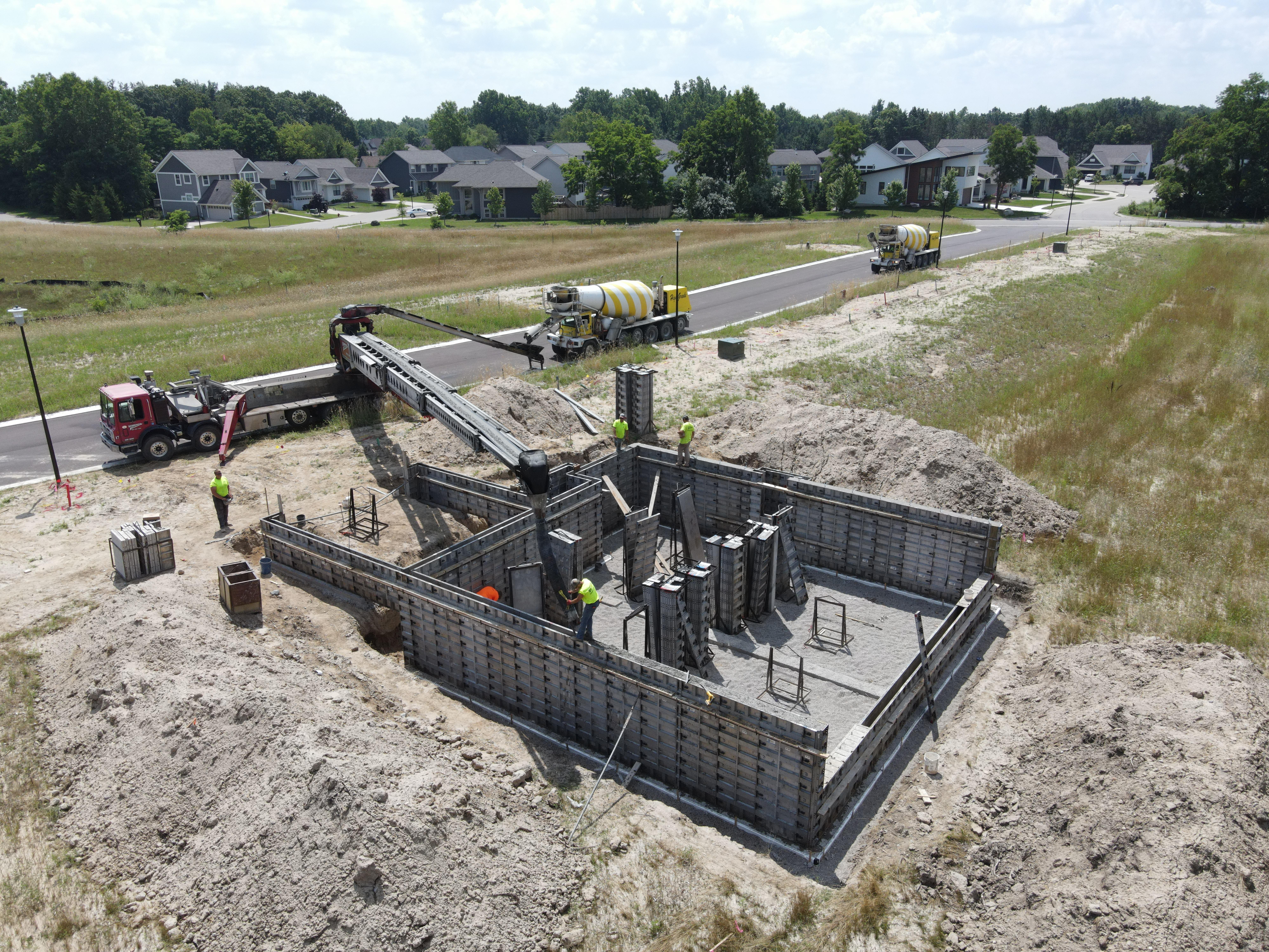 Telebelt being used by crew on a residential concrete project