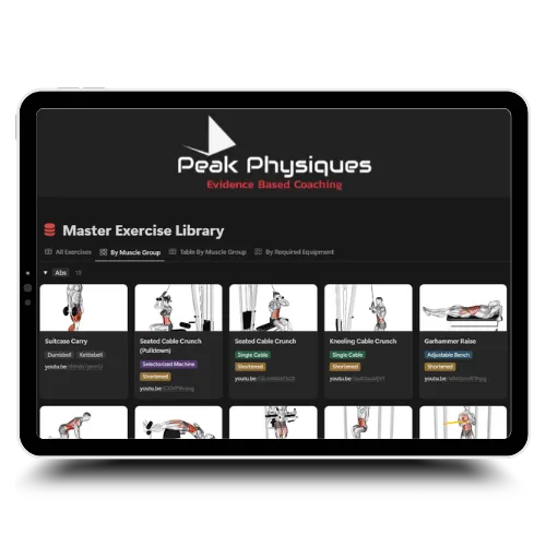 Master Exercise Library visual: 250+ expert-approved movements for effective and fresh workouts.