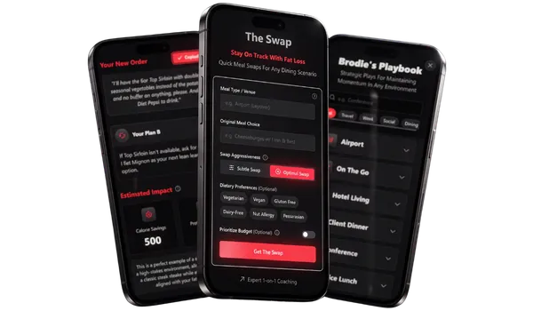 The Swap App: A pocket coach for professional meal adjustments by online fitness coach Canada Brodie Giesbrecht.