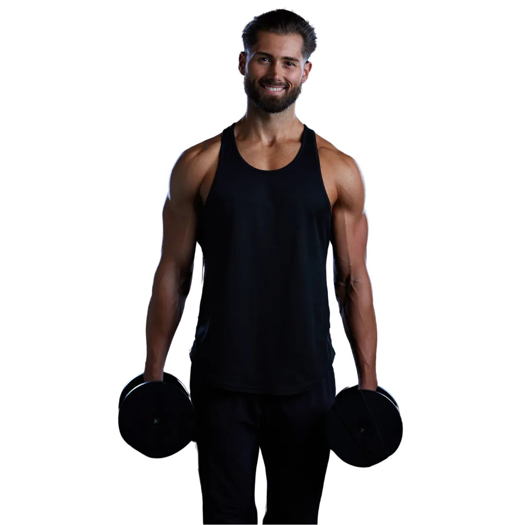 Brodie Giesbrecht, Saskatoon weight loss coach, demonstrating strength training for driven professionals at Peak Physiques.