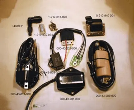 Cuyuna engine ignition coil and wiring components for air-cooled and 2si engines