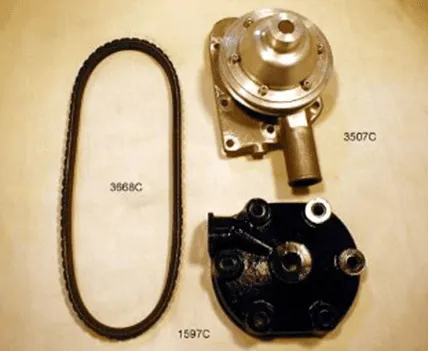 Cuyuna 2si liquid-cooled engine water pump, water pump belt, and cylinder head