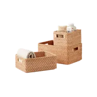 The Container Store Medium Ori Curved Rattan Bin