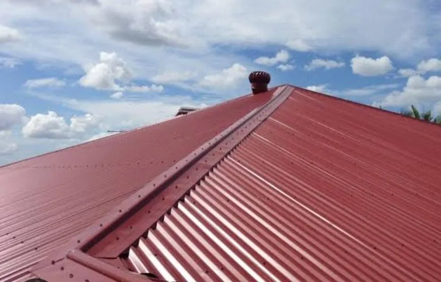 Corrugated red metal roof repair completed by Manson Roofing in Dunedin
