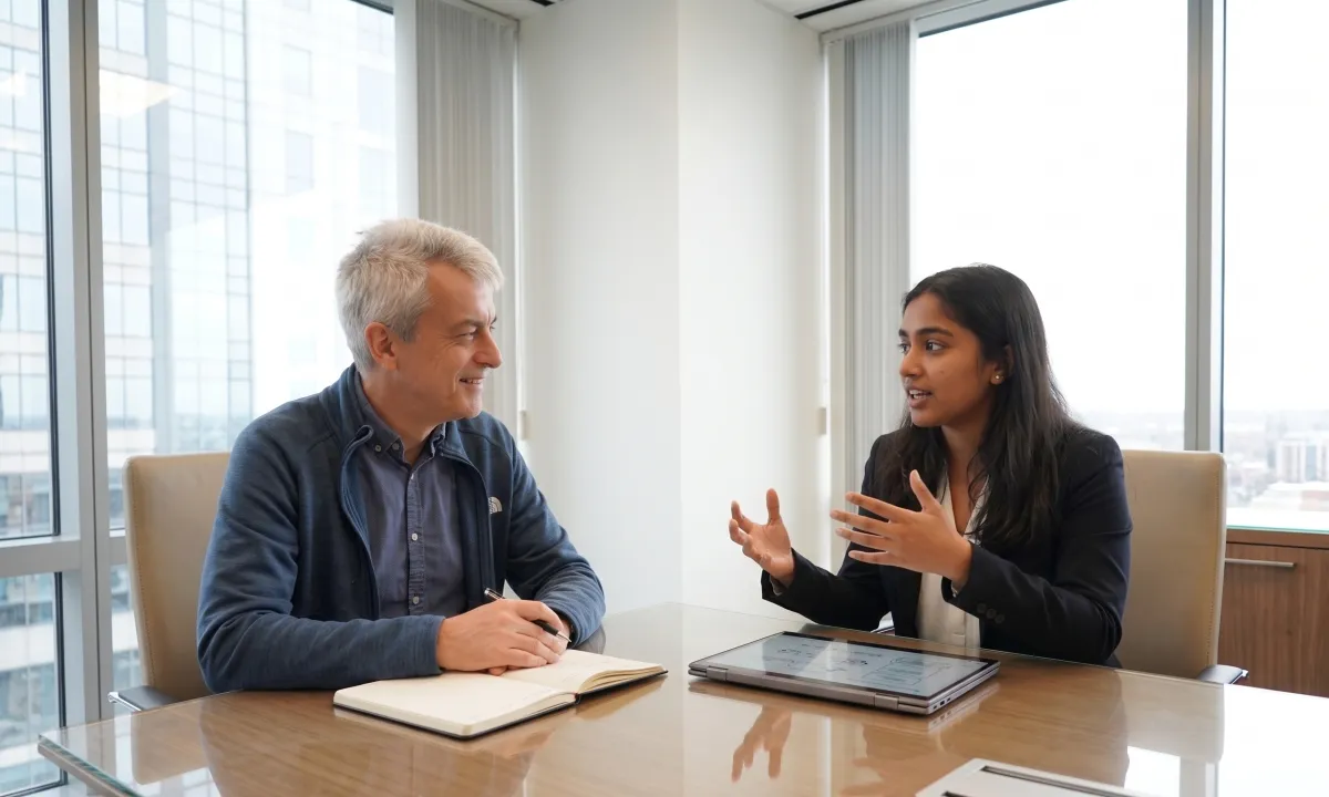 Coach working with a professional client