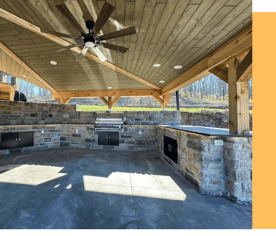 Outdoor living spaces including patios, outdoor kitchens, and backyard designs by Homegrown Customs LLC