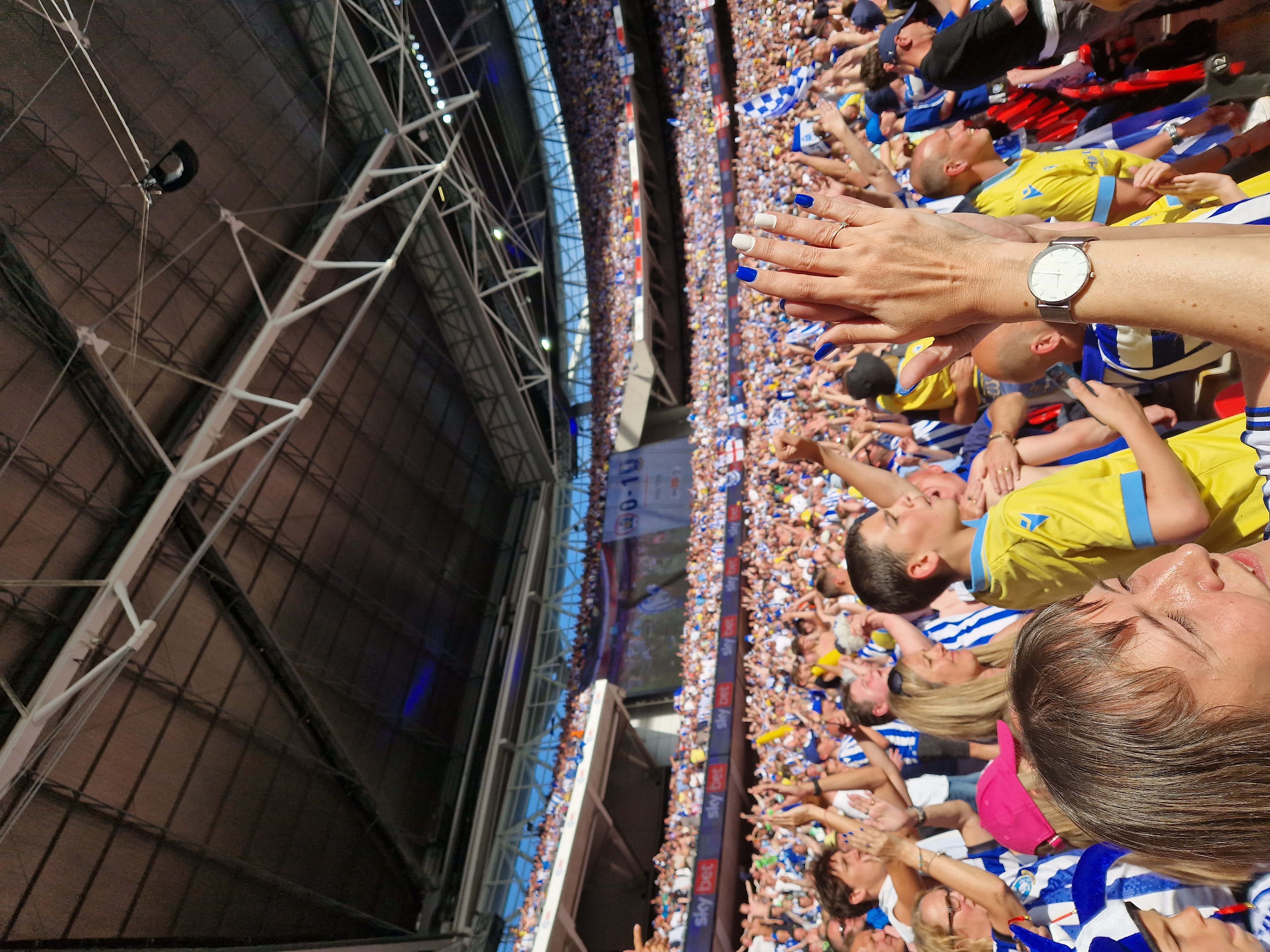 Image of Jo at Wembley Stadium supporting SWFC
