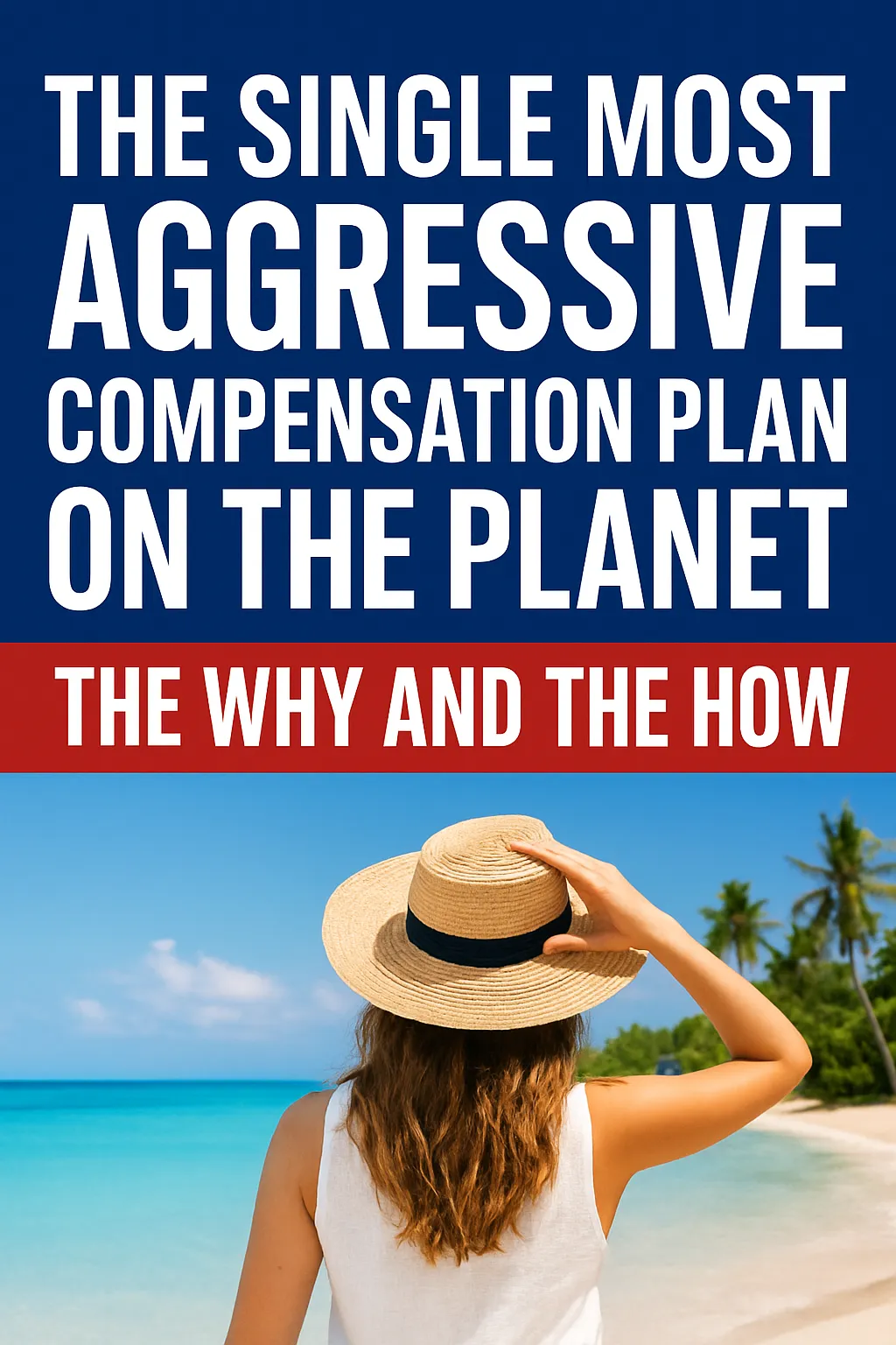 a woman standing next to a display of cups