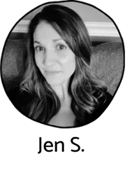 black and white photo of a mom who is pleased with parenting services and support