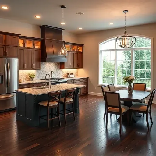 Modern kitchen remodeling in West Chester Township features sleek granite countertops, stainless appliances, and custom cabinetry.